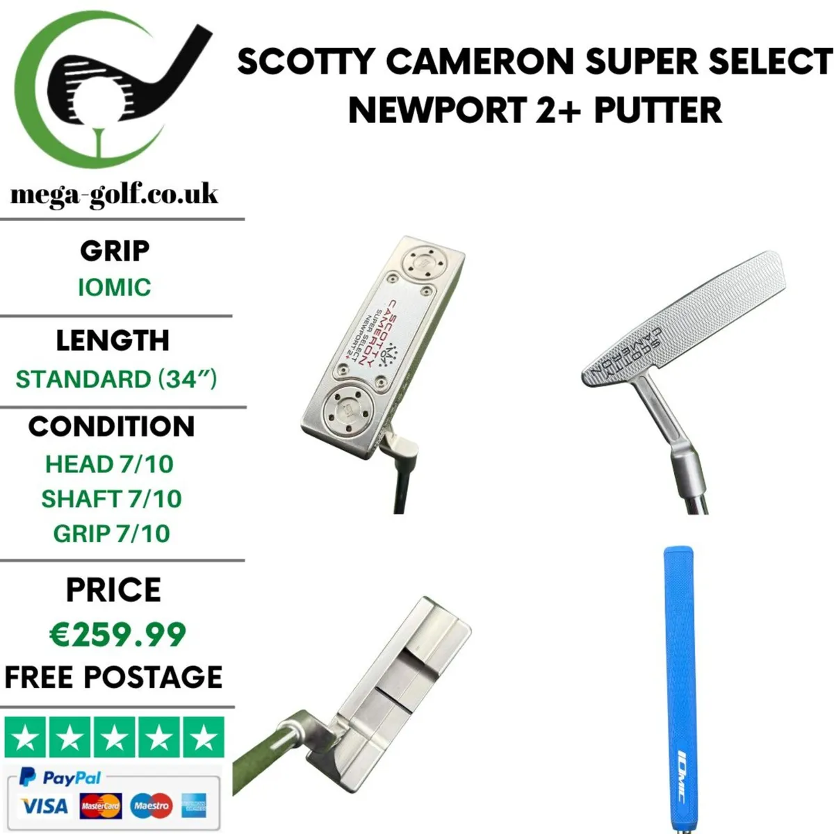 Scotty Cameron Super Select Newport 2+ Putter /34" - Image 1