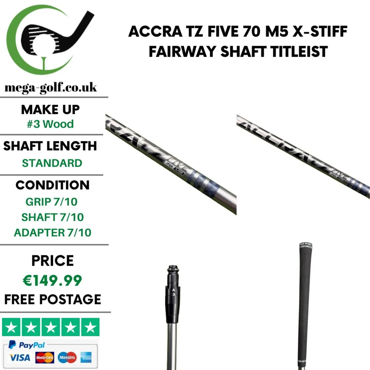 Accra TZ Five 70 M5 X-Stiff Fairway Shaft - Image 1
