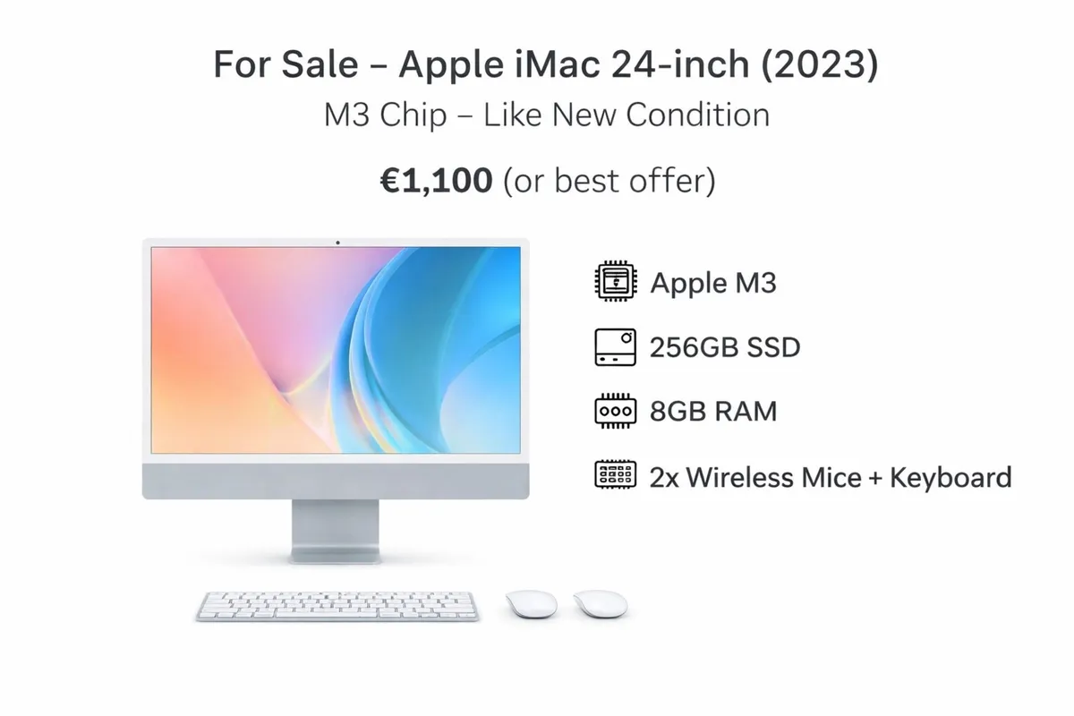 imac 2023 24 inch rarely used - Image 1