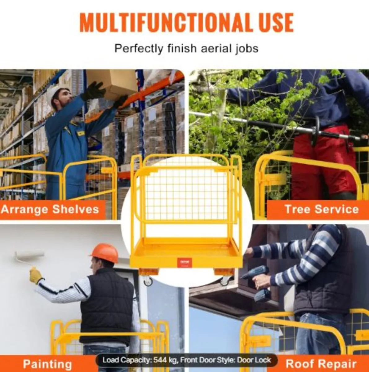 Forklift Safety Cage, 544.3 kg Load Capacity,91.4 - Image 3