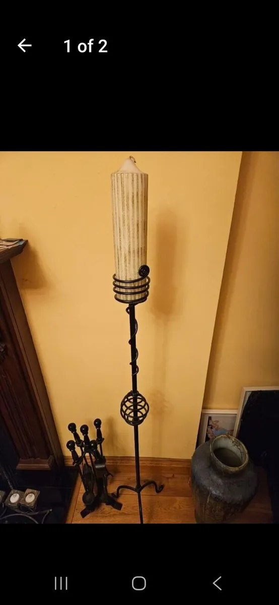 Candle Stand with Candle - Image 1