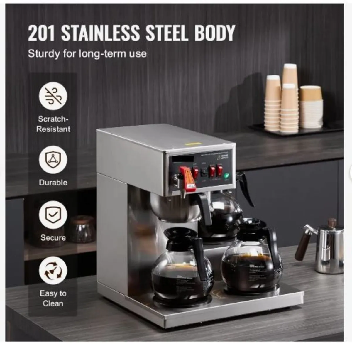 12 Cups Commercial Drip Coffee Maker - Image 4