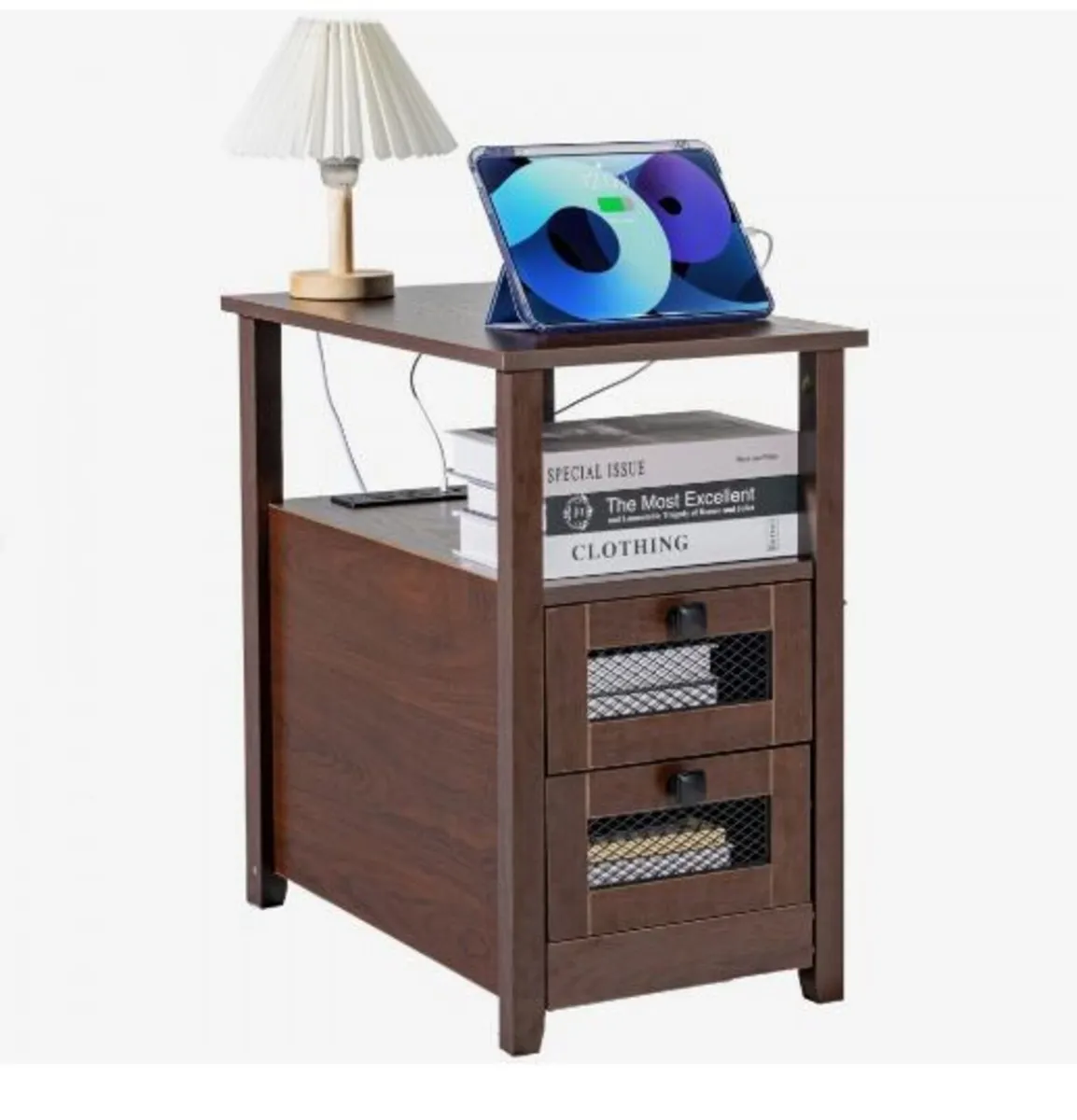 Farmhouse End Table, Narrow Night Stand - Image 3