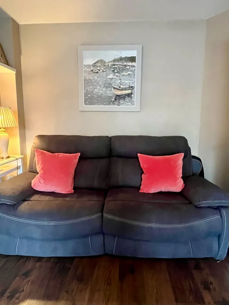 3 Seater Grey Power Recliner - Image 1