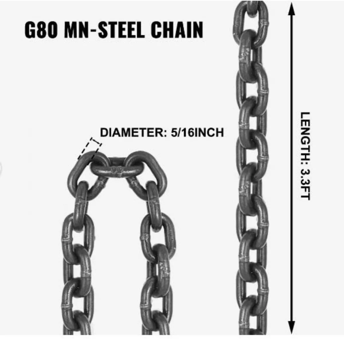 Chain Sling, 5/16 inch x 3.3 ft Lifting - Image 2