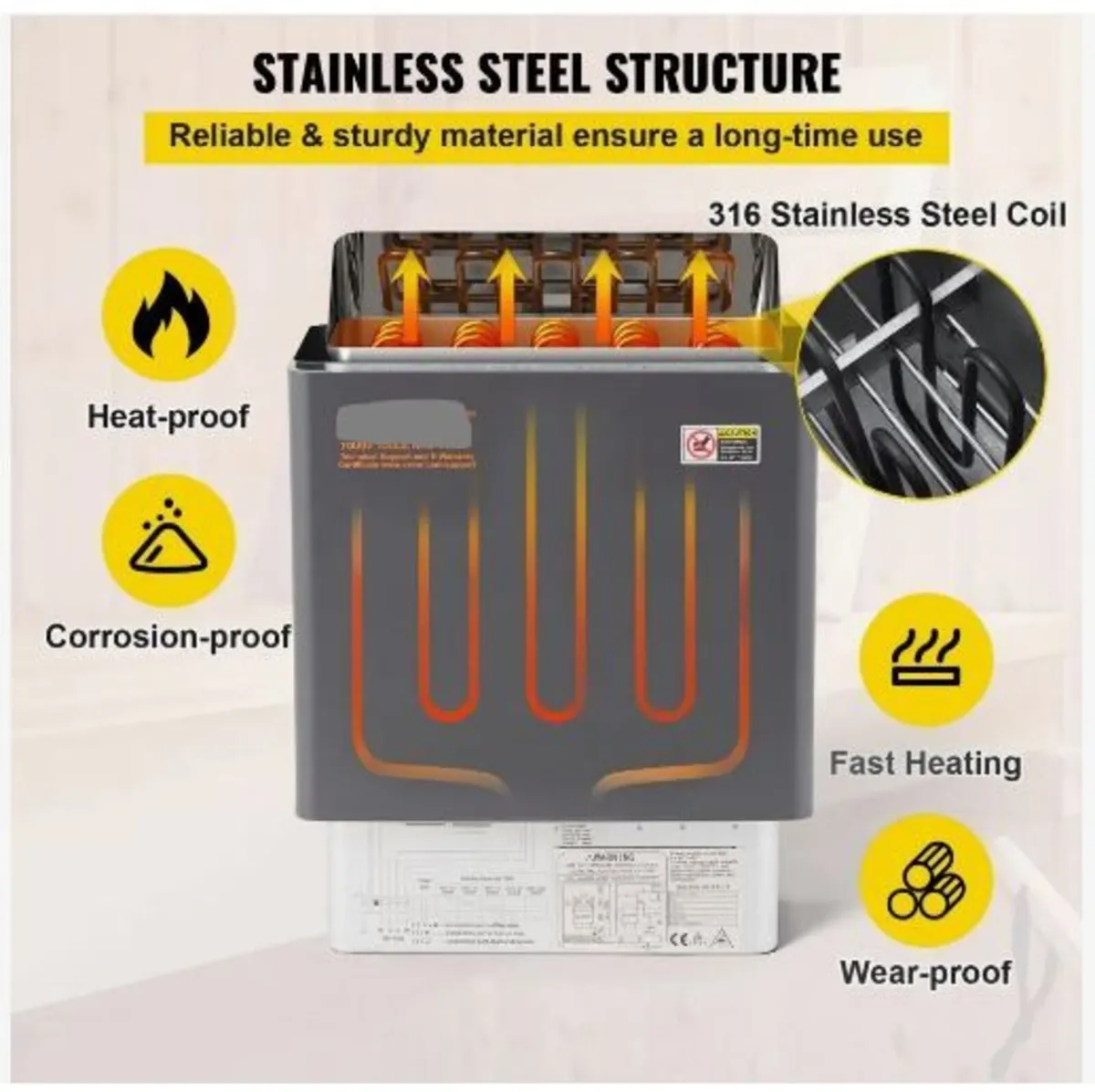 9KW Electric Dry Sauna Heater Stove - Image 2