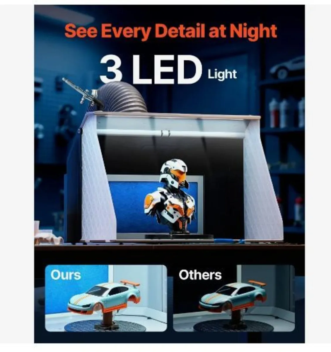 Airbrush Spray Booth, Dual Fans - Image 4