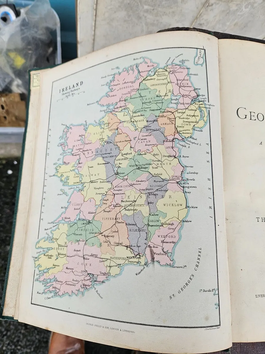 Vintage Philips Atlas and Geography of Ireland - Image 4