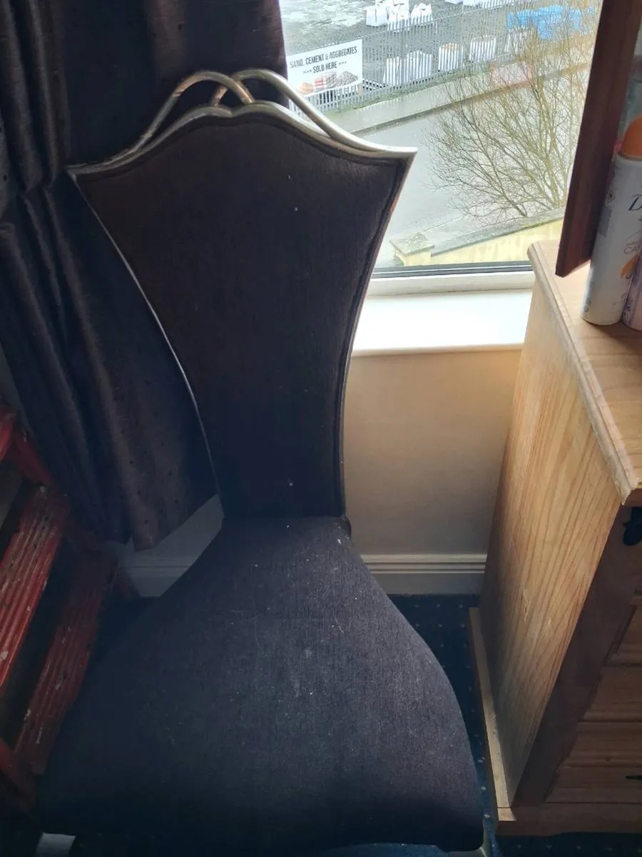 Black & Silver High Wing Back Decorative Bedroom C - Image 1