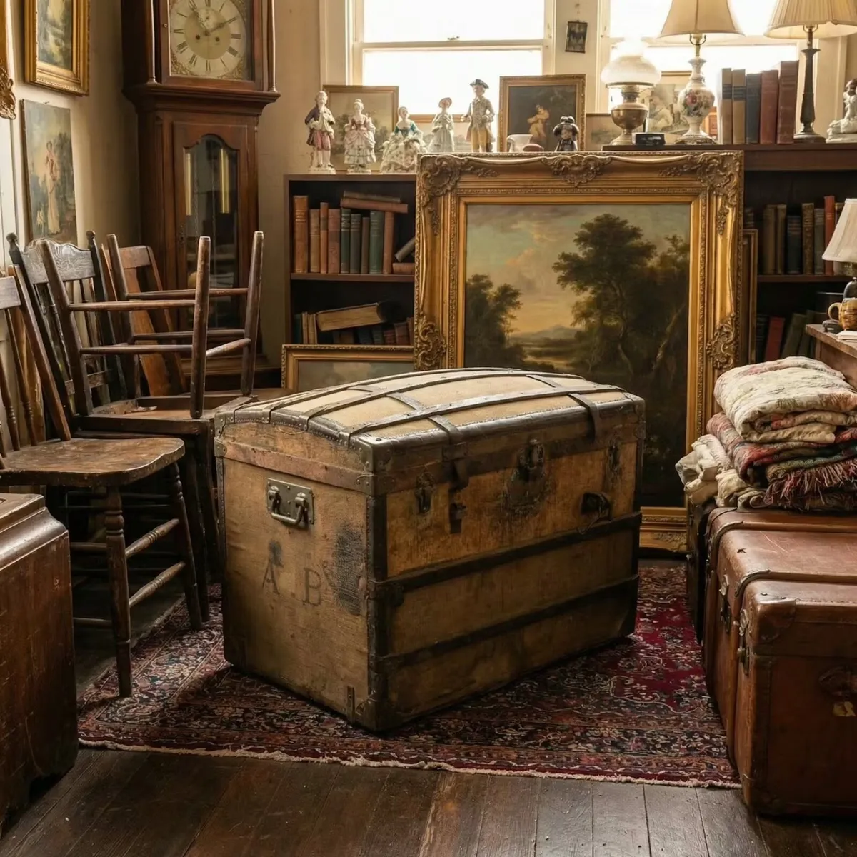 Travel trunk good quality one with brass fittings