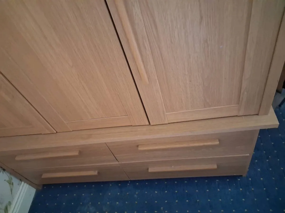Treble Door Wardrobe with Four Drawers Below - Image 3