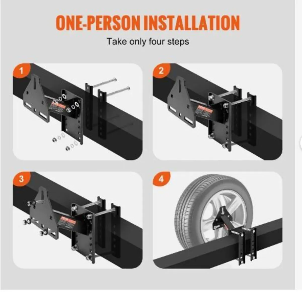 Spare Tire Carrier, Trailer Spare Tire Mount - Image 3