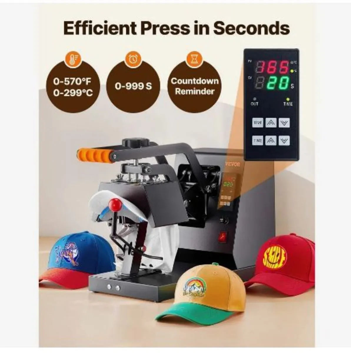 Hat Heat Press, 4-in-1 Cap Heat Press Machine - Image 2