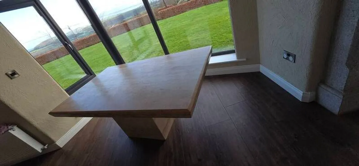 Travertine Stone table and 6 chairs - Image 4