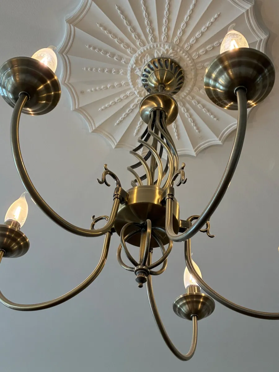 2 x Brass Chandeliers - Image 2