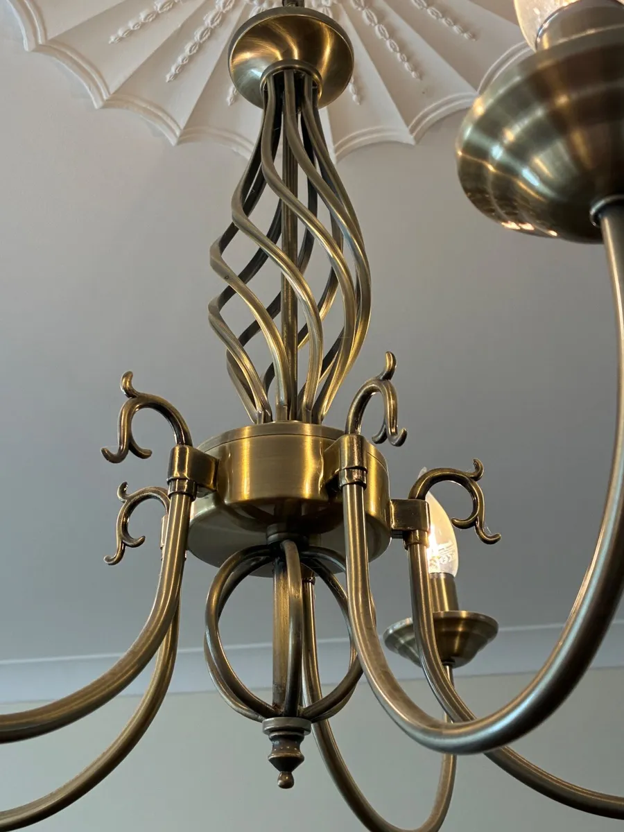 2 x Brass Chandeliers - Image 3