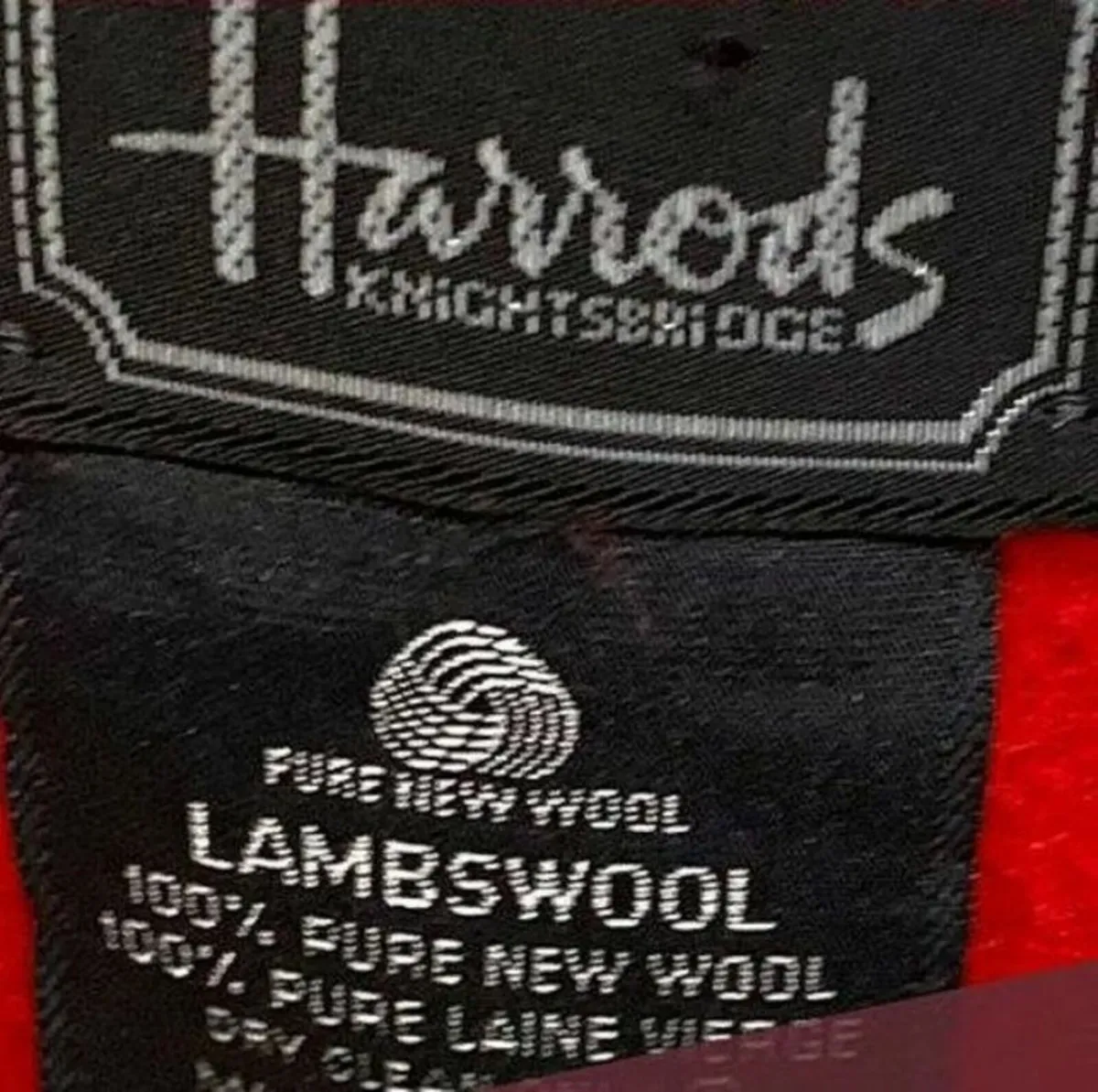 Vintaqe Harrods Unisex Lambswool Scarf - Image 3