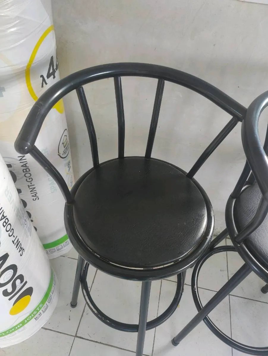 Black high stool swivel chairs - Image 2