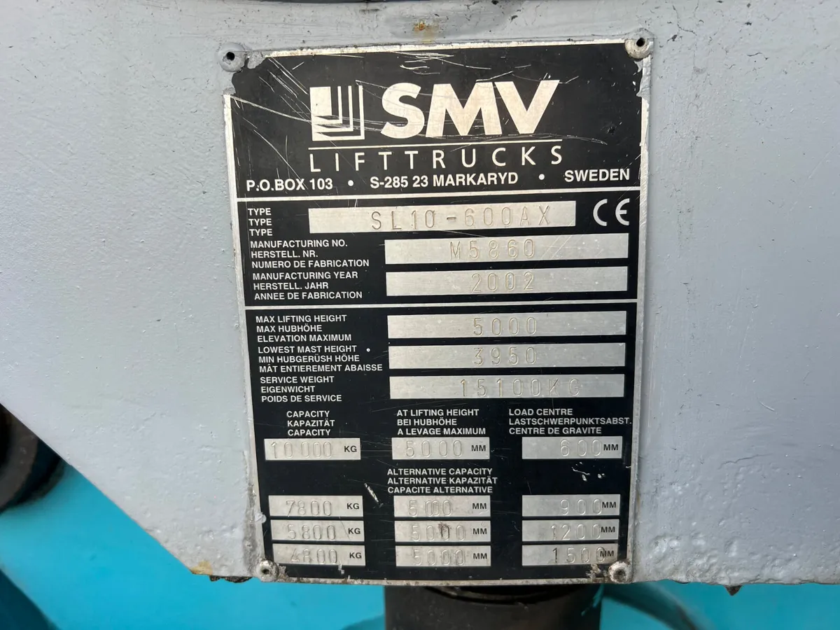 SMV 10 Ton Forklift - Image 3
