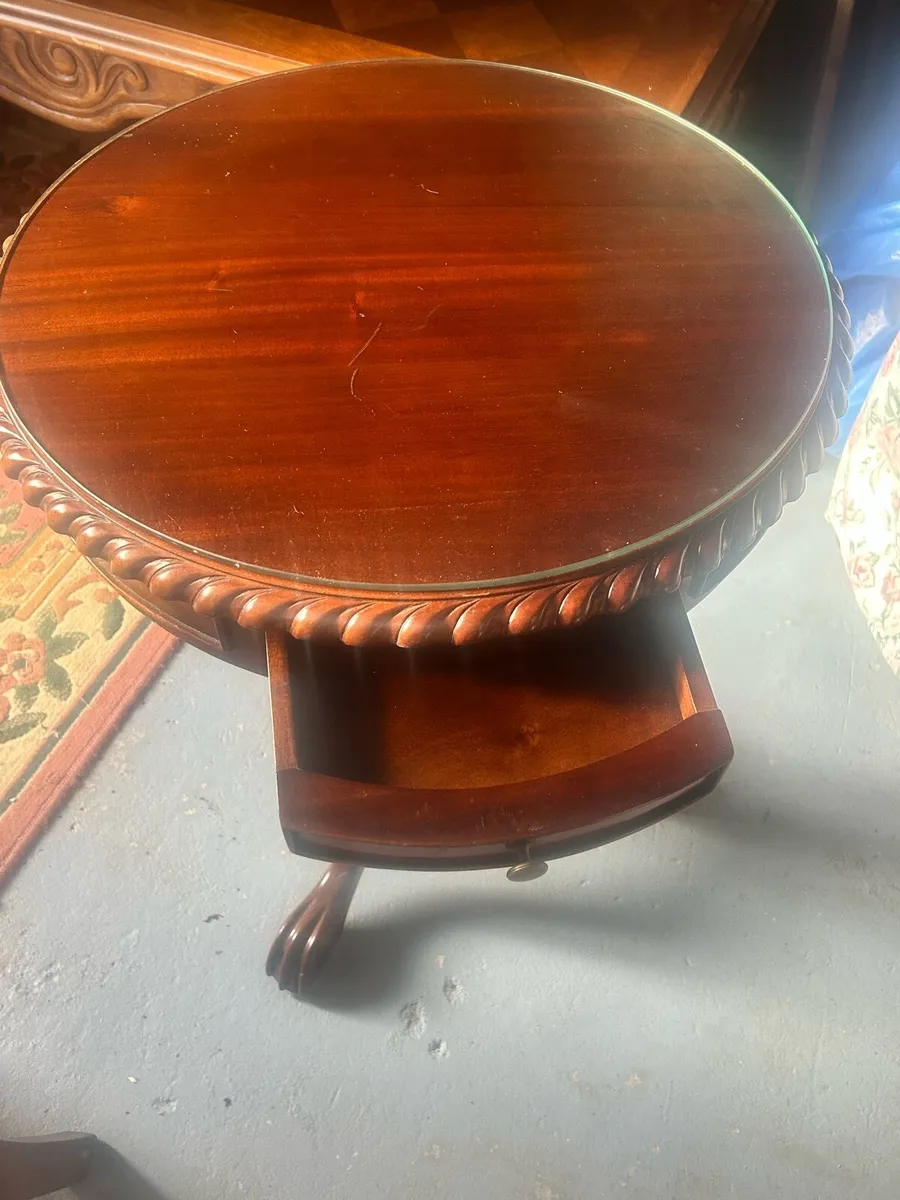 Round Glass Side Table - Image 1