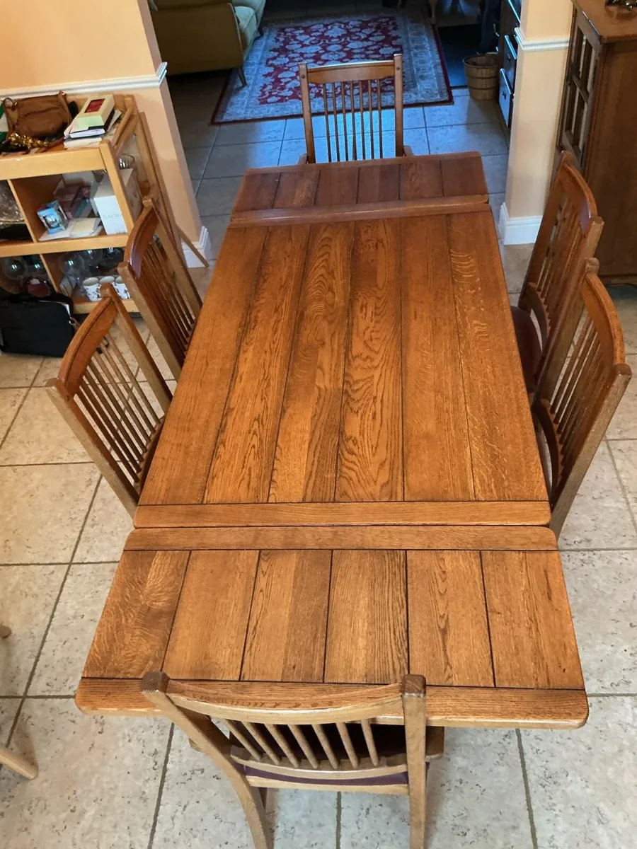 Oak Kitchen Table & 6 Chairs - Image 2
