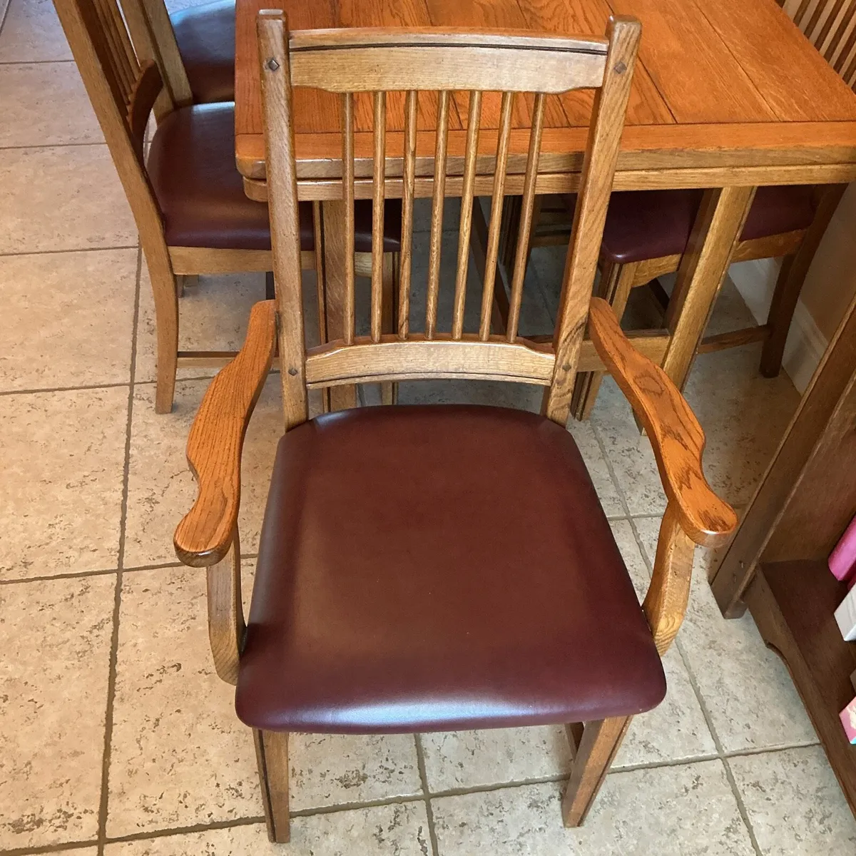 Oak Kitchen Table & 6 Chairs - Image 3