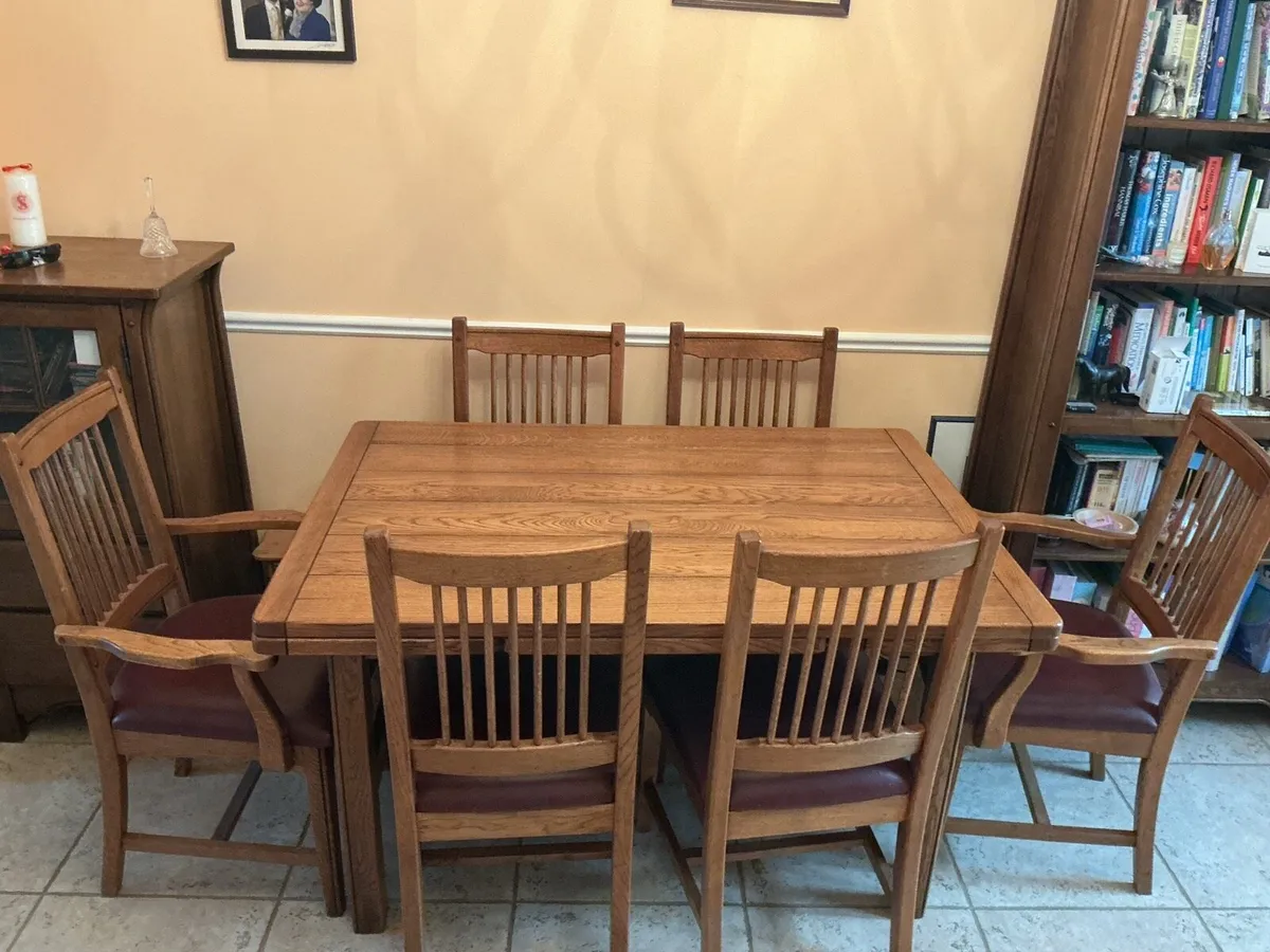 Oak Kitchen Table & 6 Chairs - Image 4