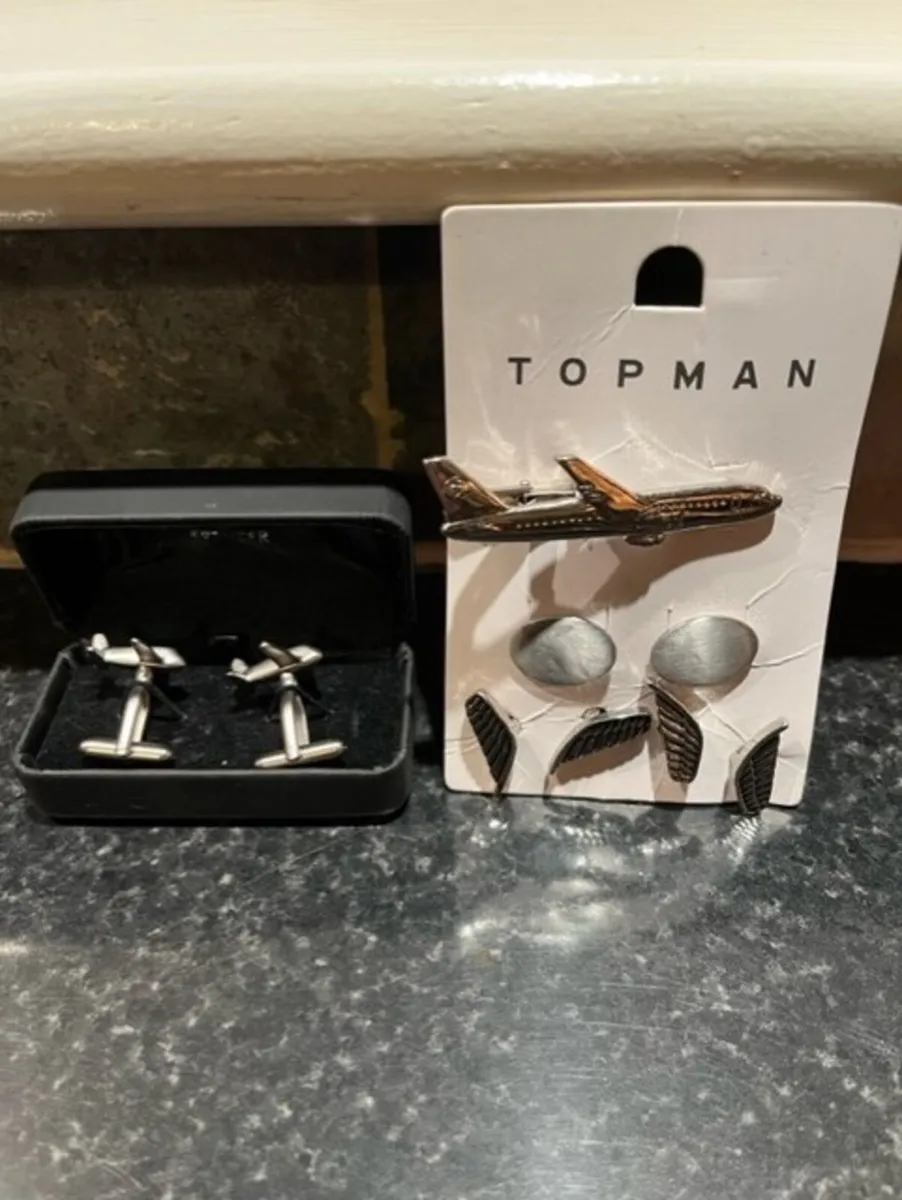 Aviation Cufflinks (x4) & Tie Pin (x1)