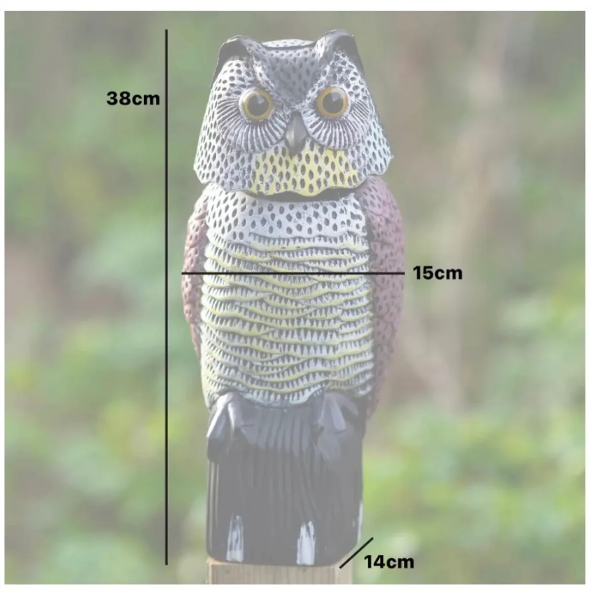 Owl Decoy Bird Pigeon Deterrent Scarecrow - Image 3