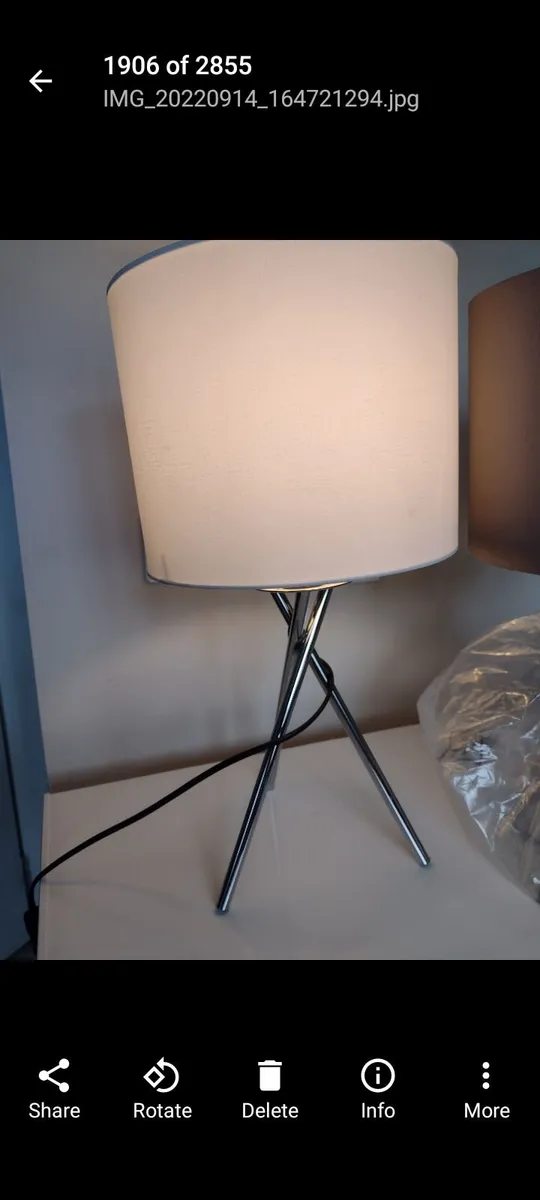 New chrome tripod table lamp or bedside lamp - Image 1