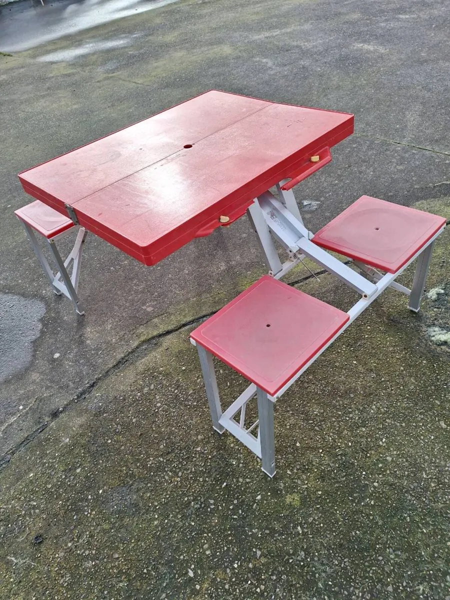 Portable outdoor aluminium picnic table - Image 3