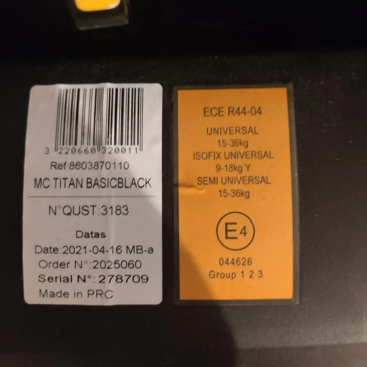 Maxi Cosi Titan chid seat & Protector - Image 3