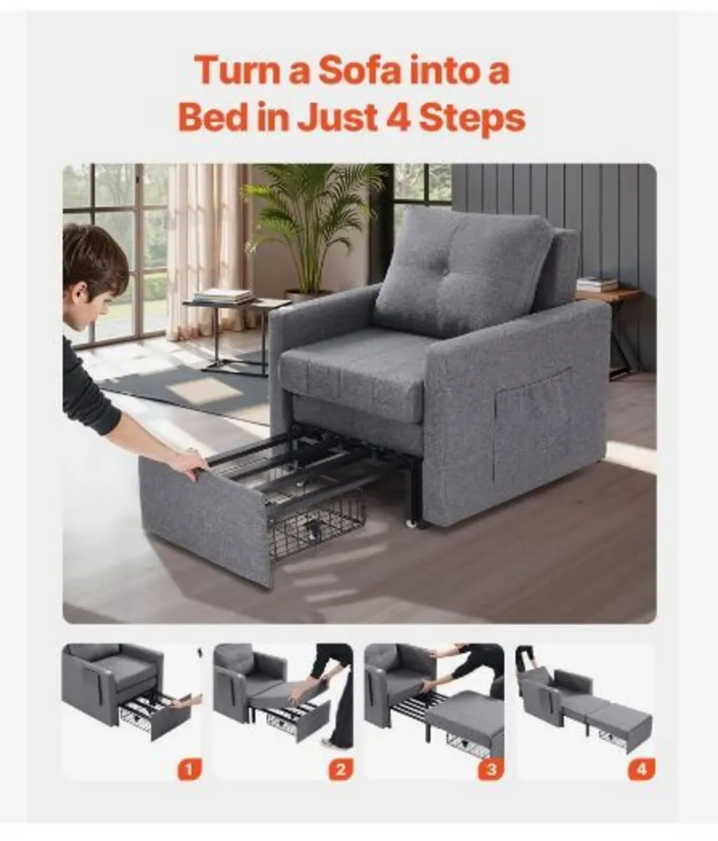 Sleeper Sofa Bed, Convertible Sleeper Bed - Image 2