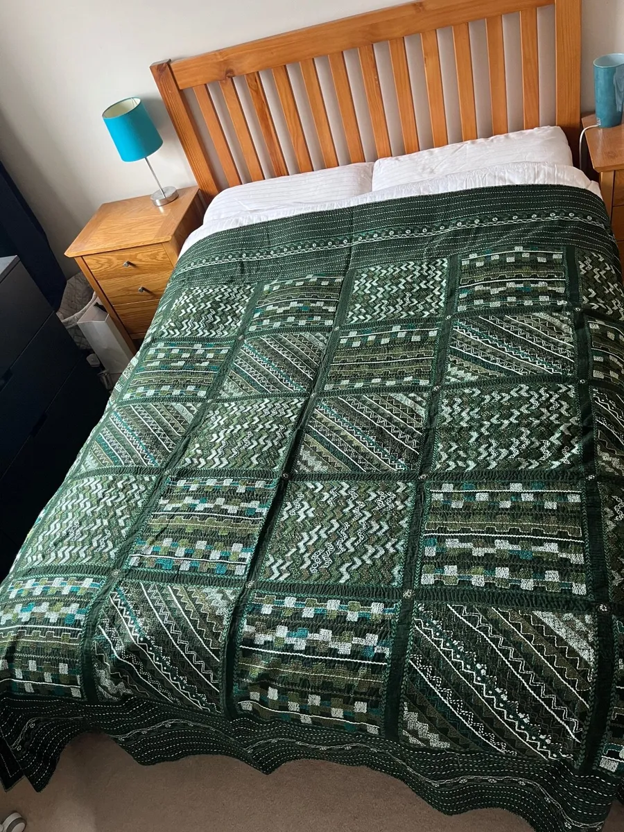 Hand embroidered Nakshi Kantha quilt - Image 1