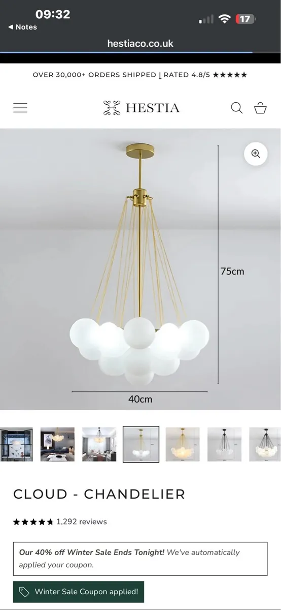 Ceiling Light - Gold - Image 2