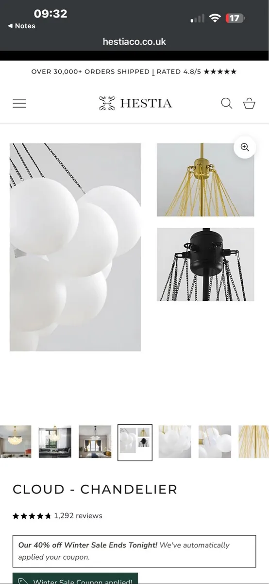 Ceiling Light - Gold - Image 3