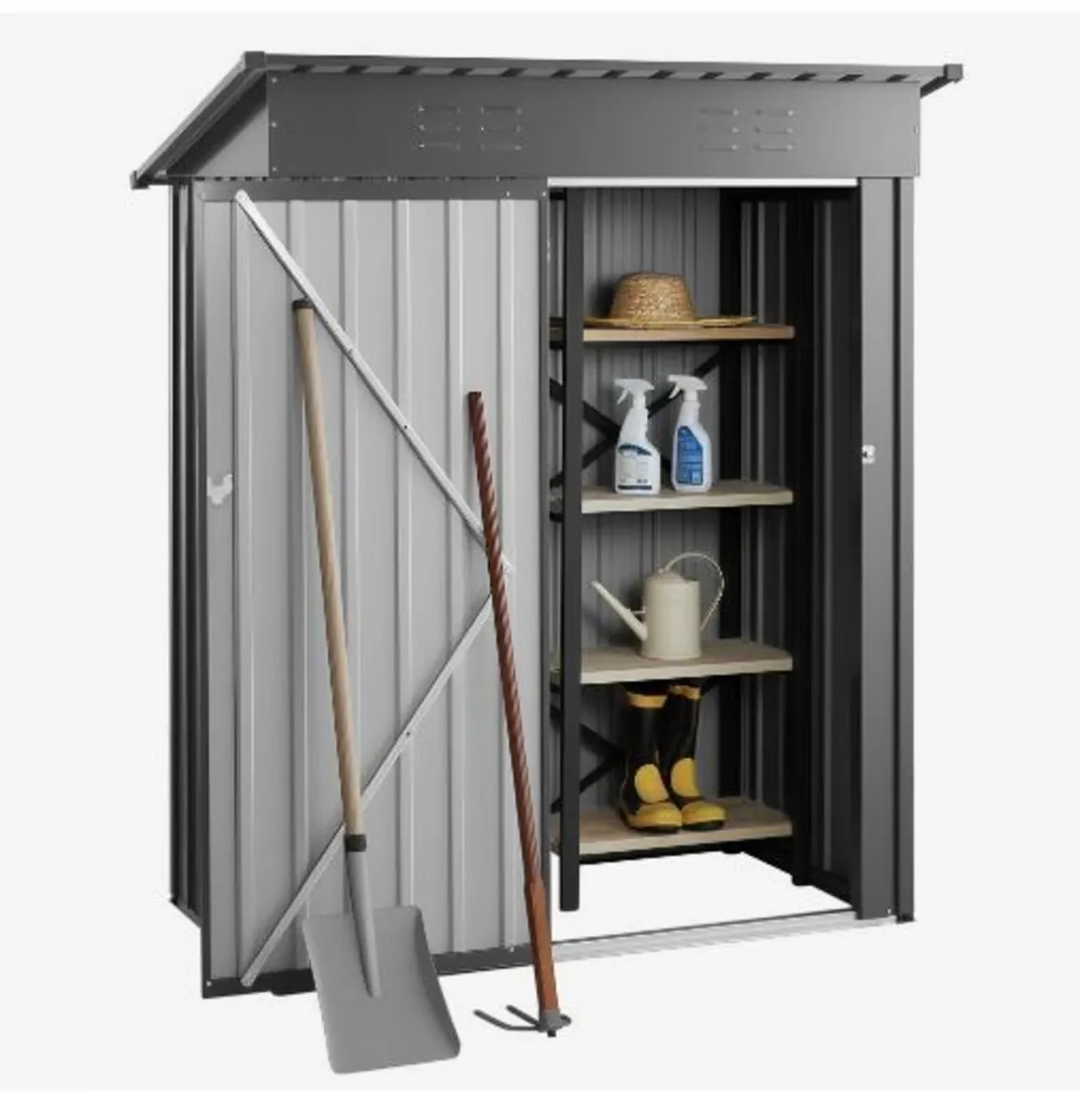 1533 x 876 x 1815 mm Metal Garden Shed - Image 4
