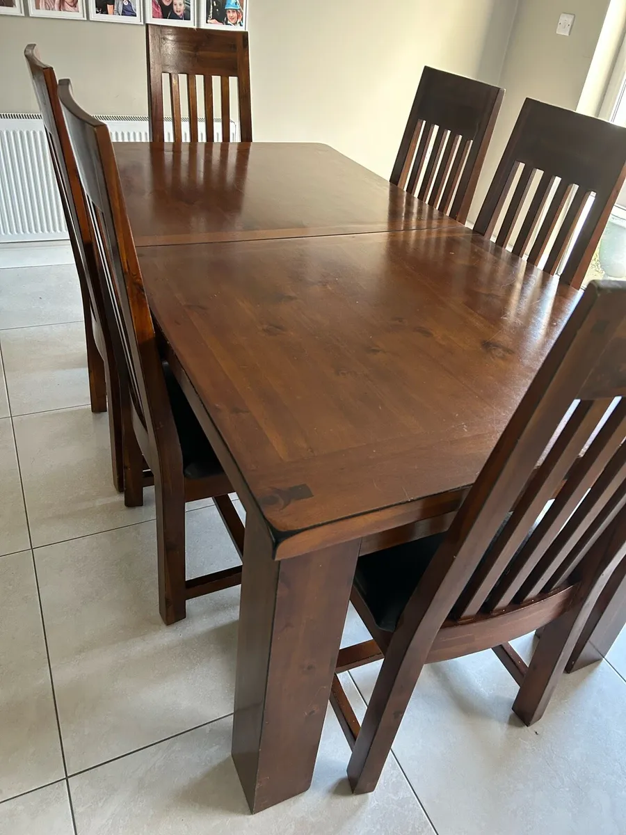 Kitchen table (extendable) with 6 chairs - Image 2