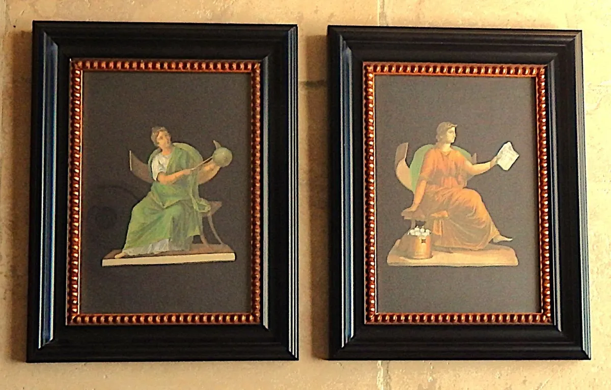 Pair of Classical Prints in Ornate Wood Frames - Image 1