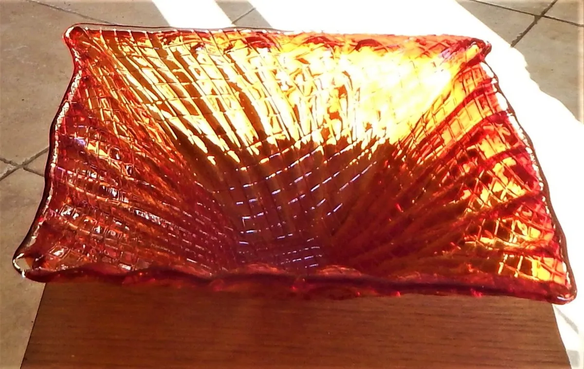 Large Studio Glass Heavy Handmade Dish - Image 1