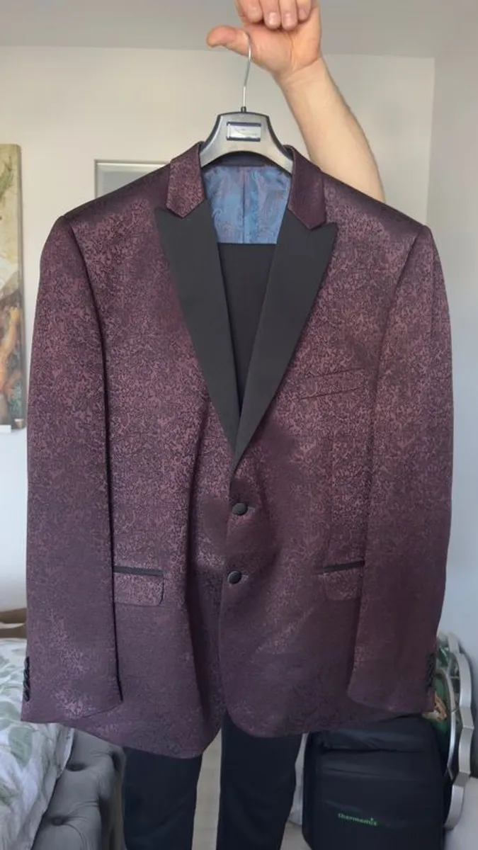 suit jacket-Jacquard Floral Blazer - Image 1