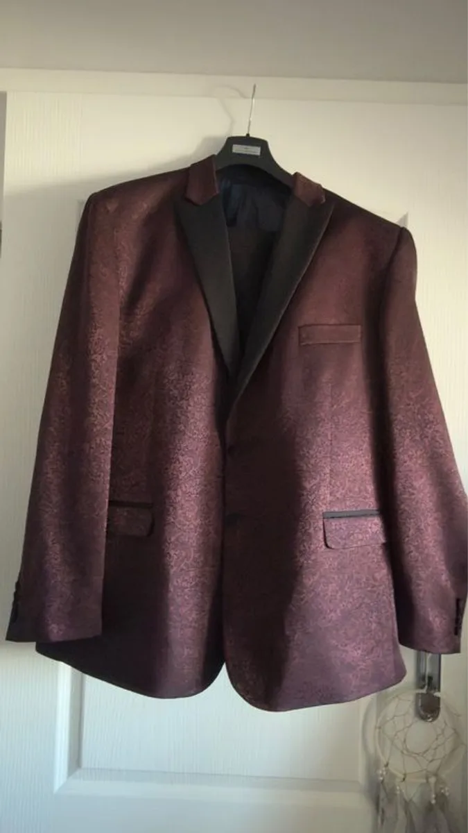 suit jacket-Jacquard Floral Blazer - Image 2