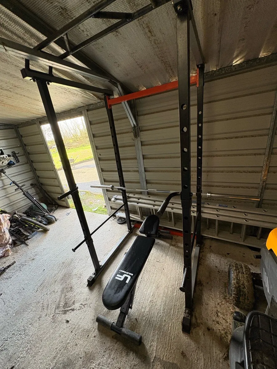 Rack, bench, Bar and weights - Image 3