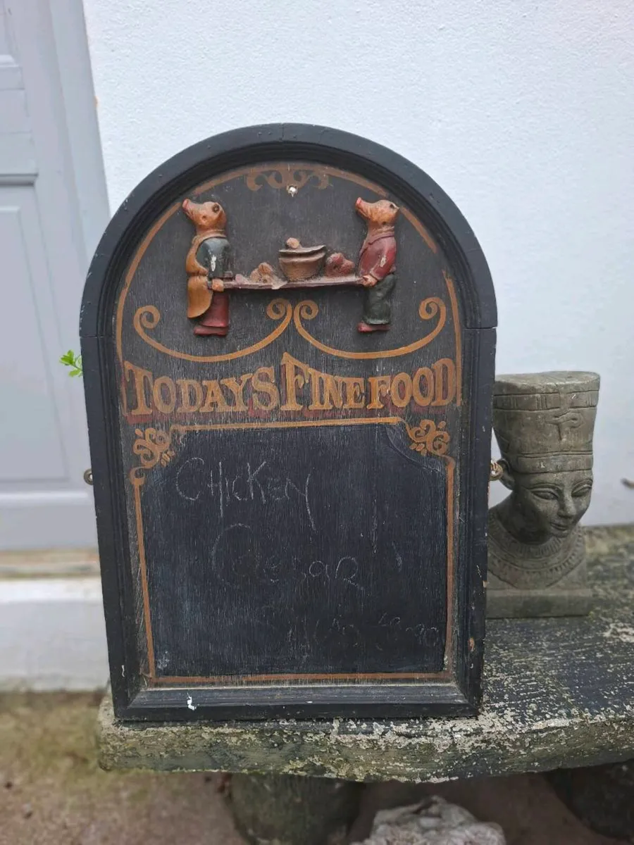 Vintage Wooden Pub/Restaurant Menu Sign - Image 2