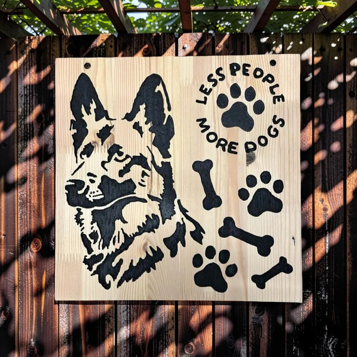 Less People More Dogs Wooden Sign - Image 3
