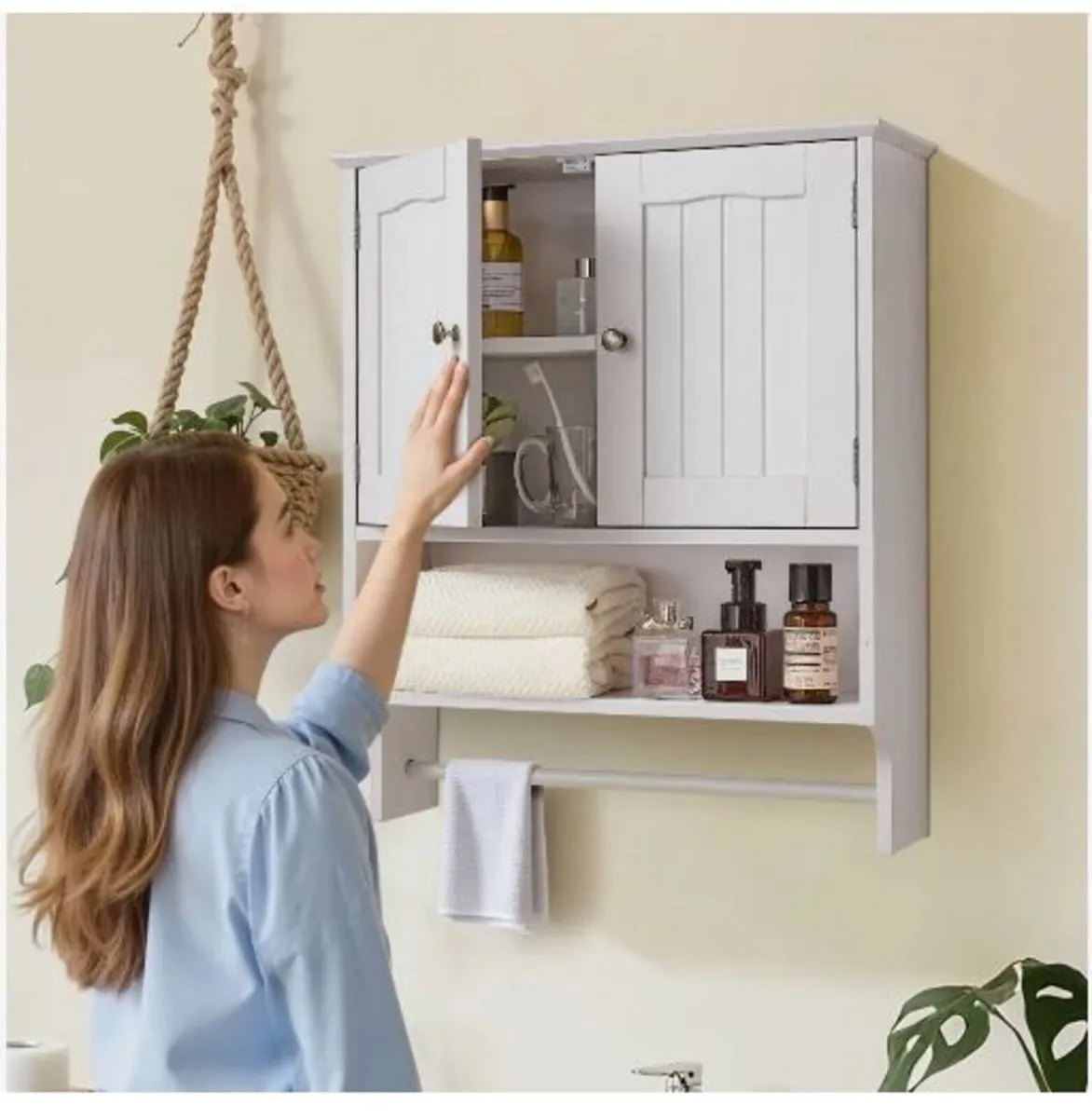 Bathroom Wall Cabinet, 2 Doors - Image 4