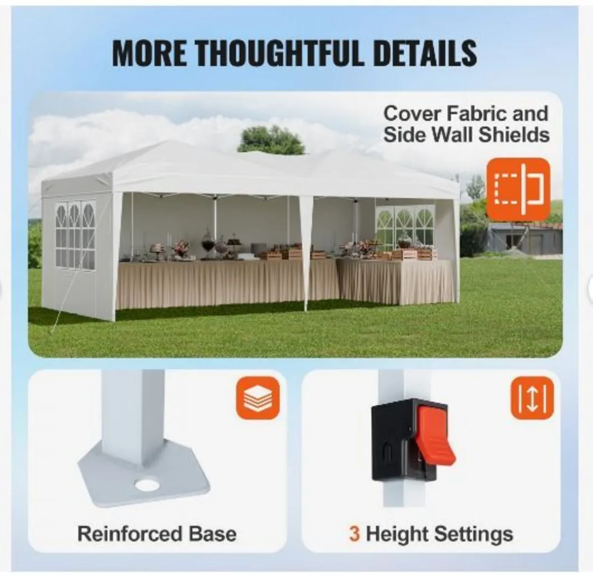 Pop Up Canopy, 5.9 x 2.96 m Instant Canopy - Image 4