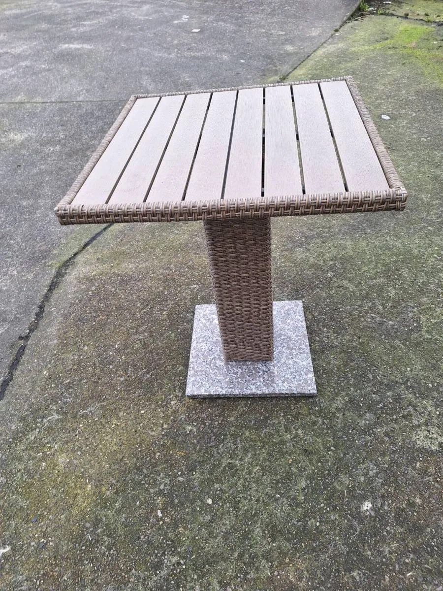 Lovely square bistro table with marble base - Image 2