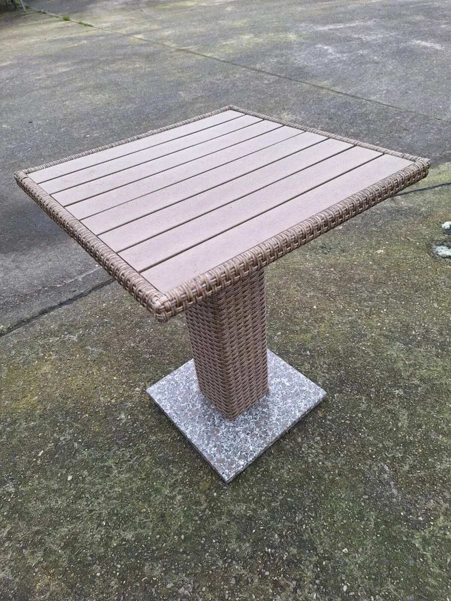 Lovely square bistro table with marble base - Image 1