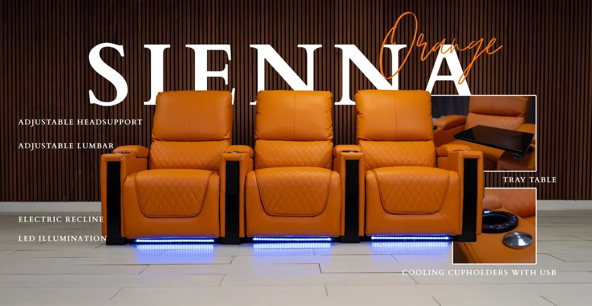 3 Seater Sienna Electric Leather Recliner Sofa - Image 2